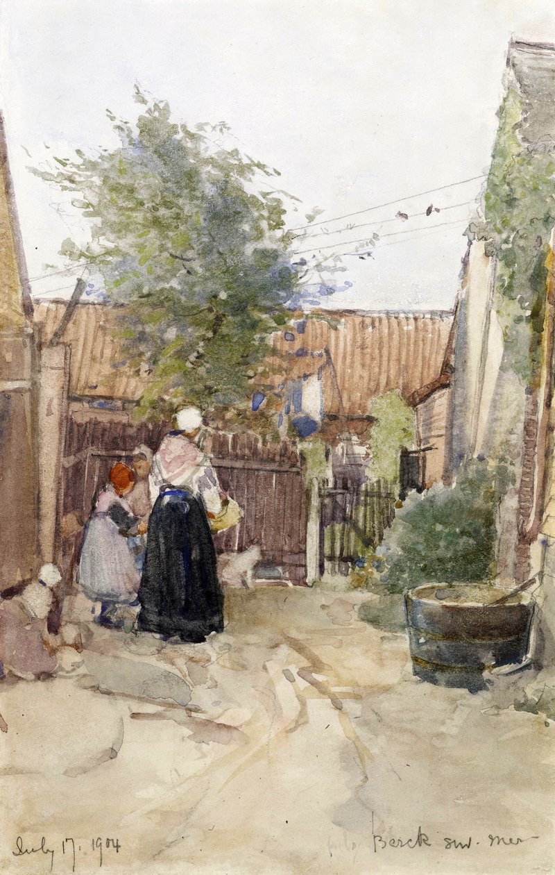 在后花园，Berck sur Mer，1904年 作者 帕蒂·汤森·约翰逊
