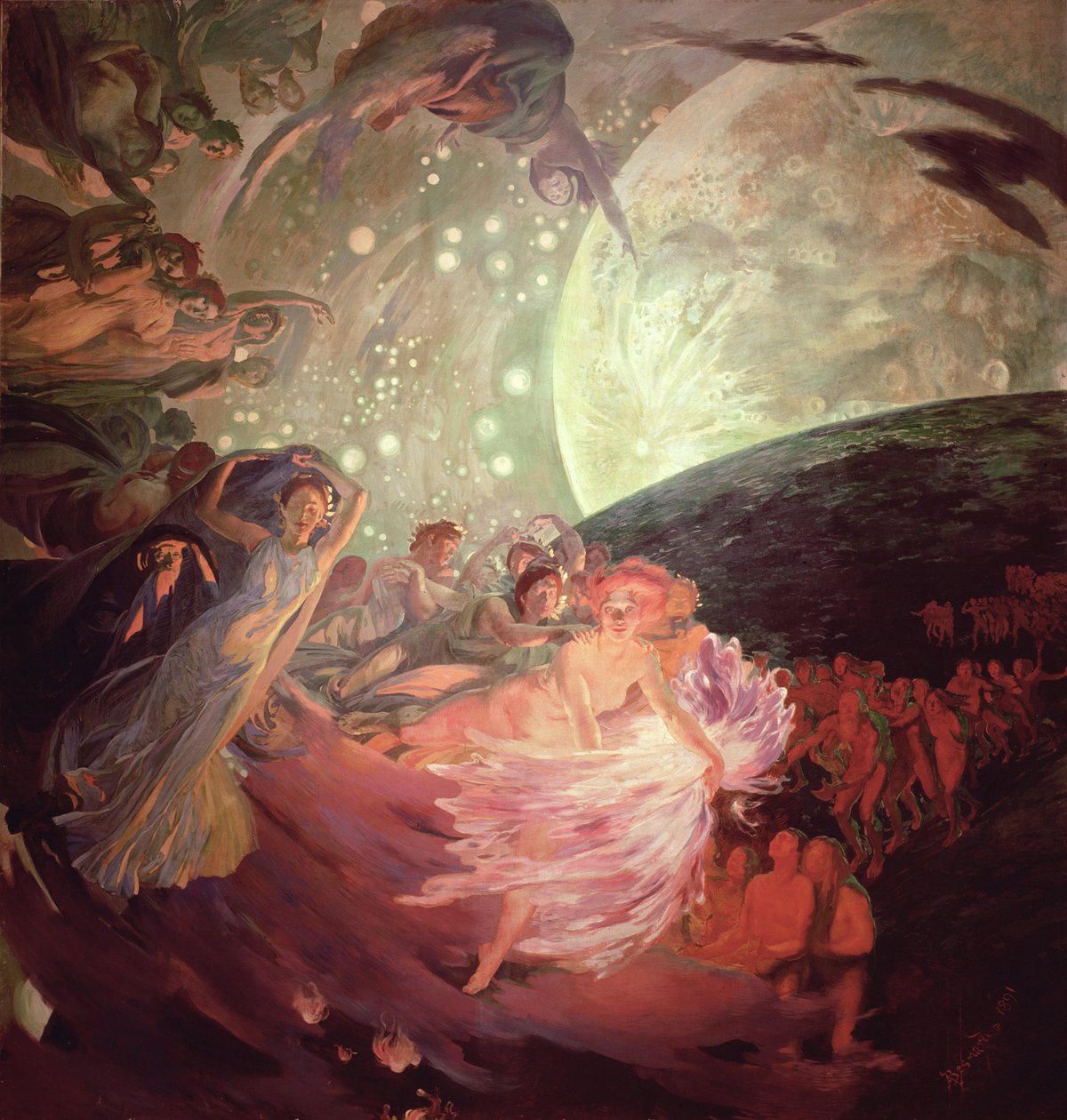 真理，引领科学，为人类带来光明，1891年（壁画） 作者 保罗·阿尔伯特·贝斯纳德