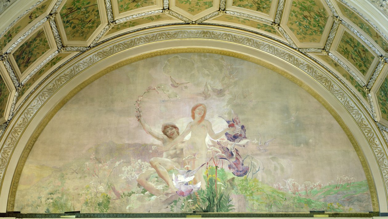 青年，来自人类的三个时代，1887年（壁画） 作者 保罗·阿尔伯特·贝斯纳德