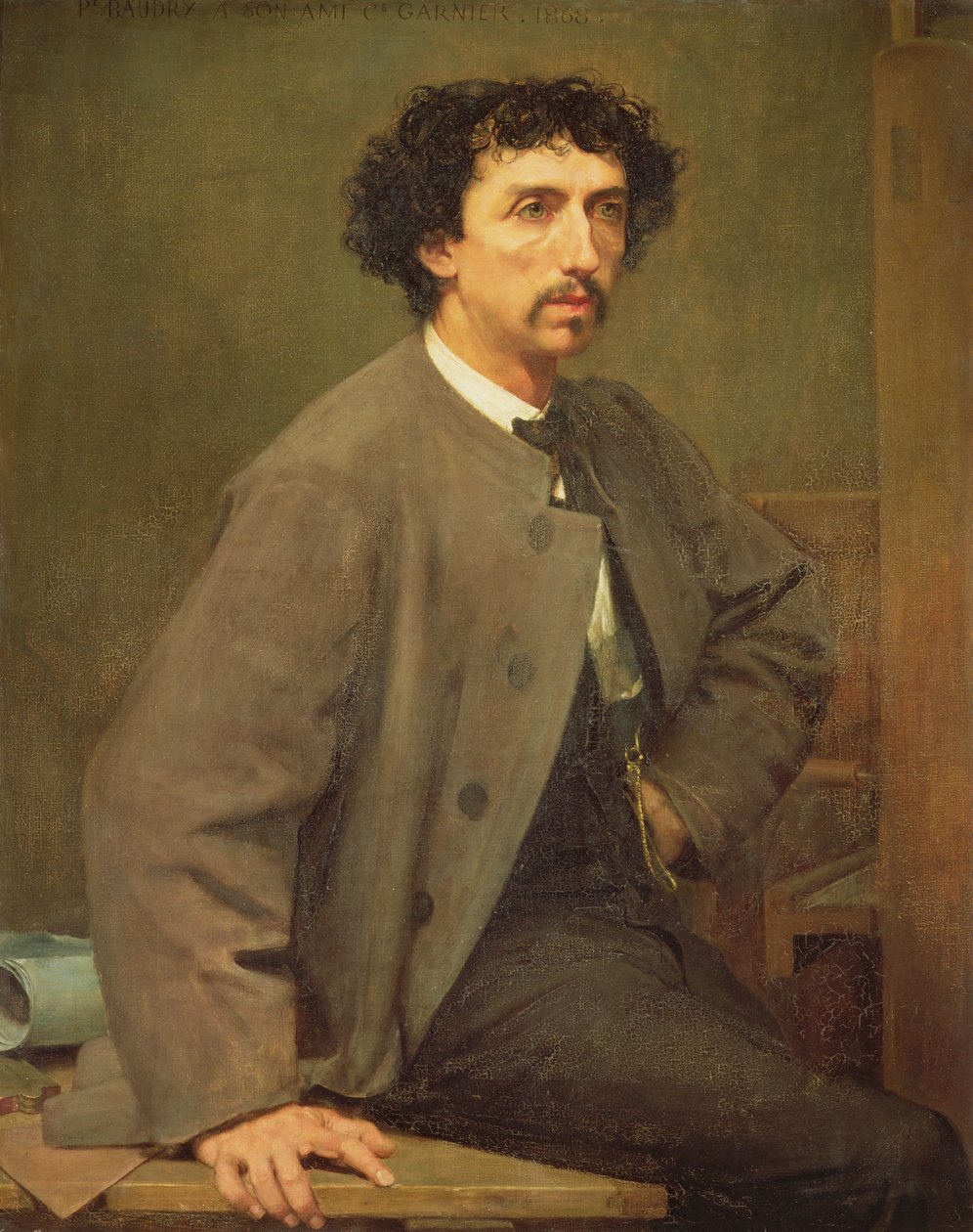 Charles Garnier的肖像，艺术家的朋友，1868年 作者 保罗·鲍德里