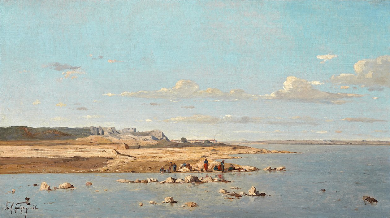 1866年，在Durance银行的Washerwomen 作者 保罗·卡米尔·圭古