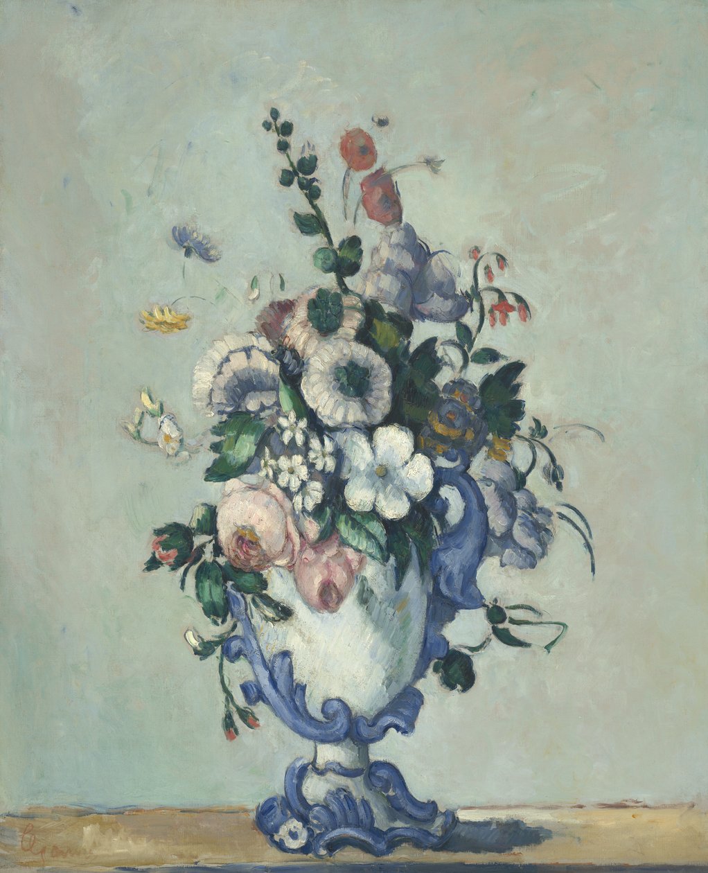 洛可可花瓶中的花，c.1876 作者 保罗·塞尚