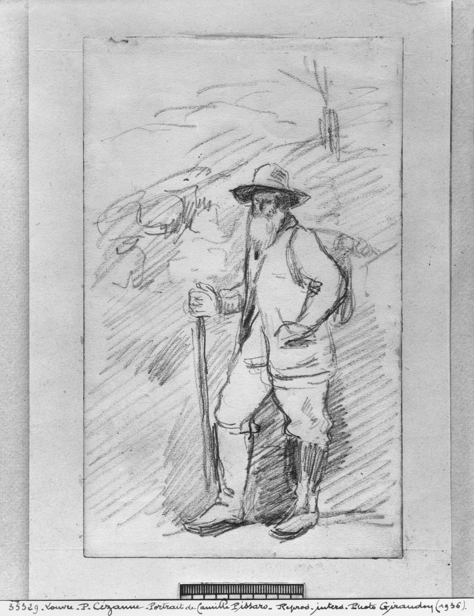 Camille Pissarro（纸上黑色铅） 作者 保罗·塞尚