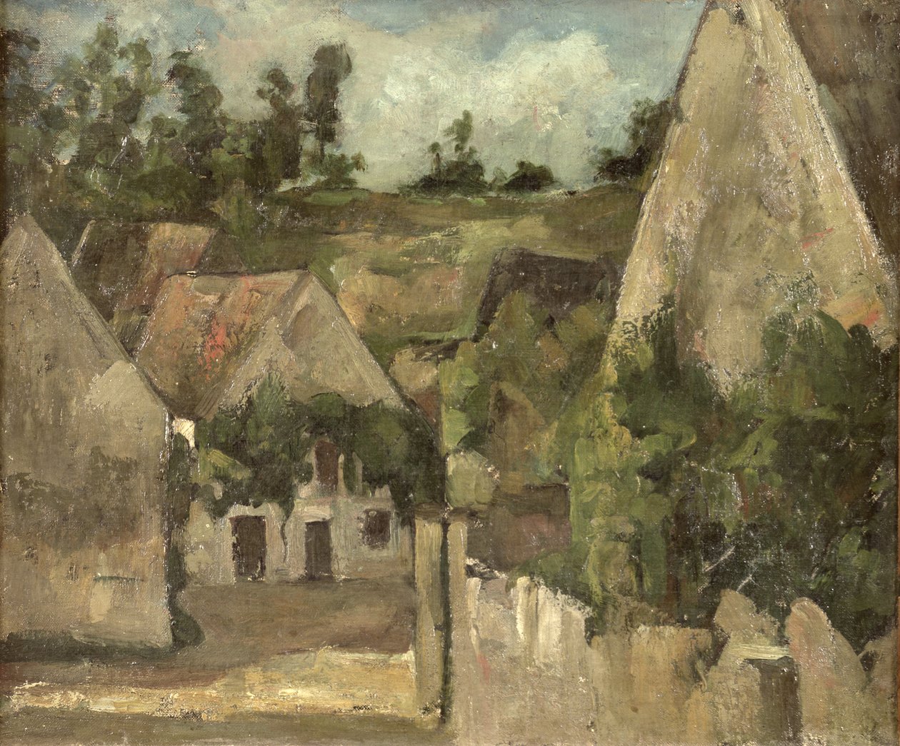 Rue Remy，Auvers，c.1872的十字路口 作者 保罗·塞尚