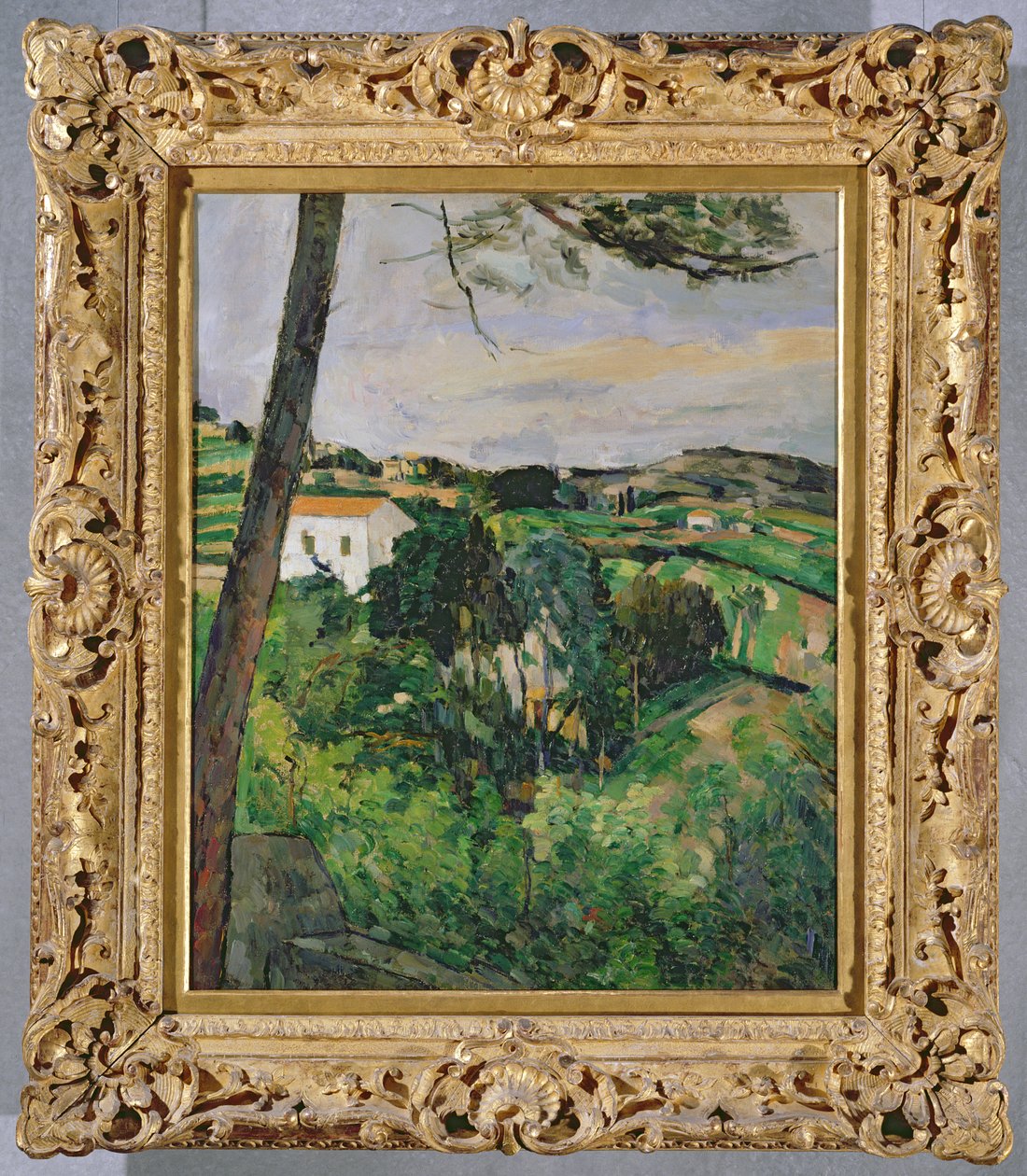 景观用红色屋顶或松树在Estaque，1875-76（另见393803） 作者 保罗·塞尚