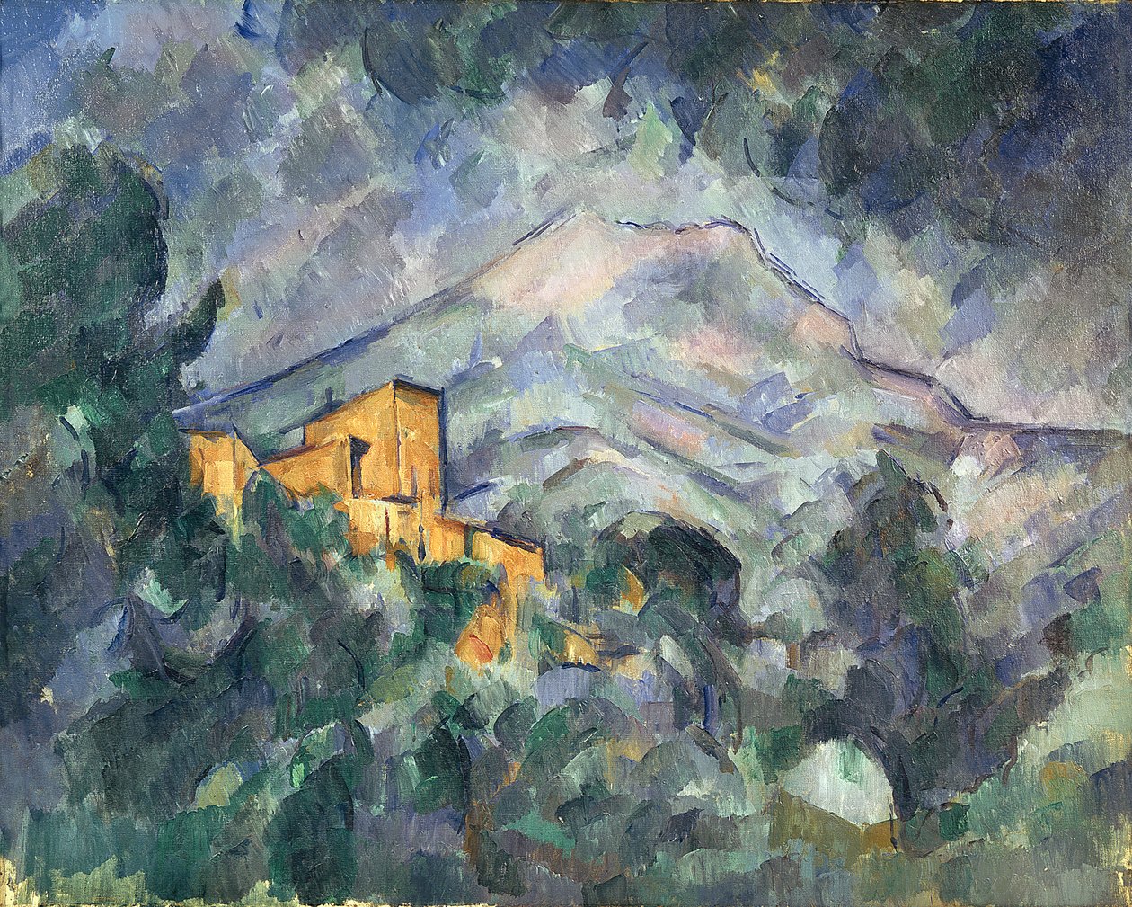 1904  -  06年，Montagne Sainte-Victoire和Black Chateau 作者 保罗·塞尚