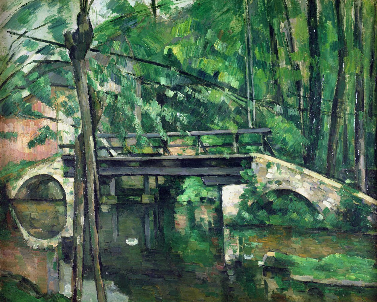 在Maincy的桥梁，或Mennecy的桥梁，或The Little Bridge，c.1879 作者 保罗·塞尚