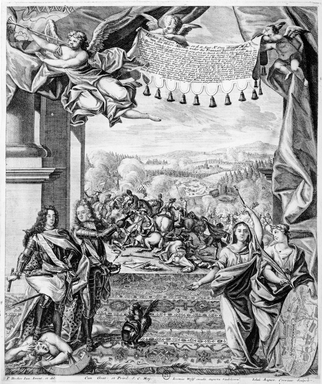 1709年9月11日的Malplaquet战役，由Jeremias Wolff和Johann August Corninus（1683-1738）雕刻 作者 保罗·德克尔