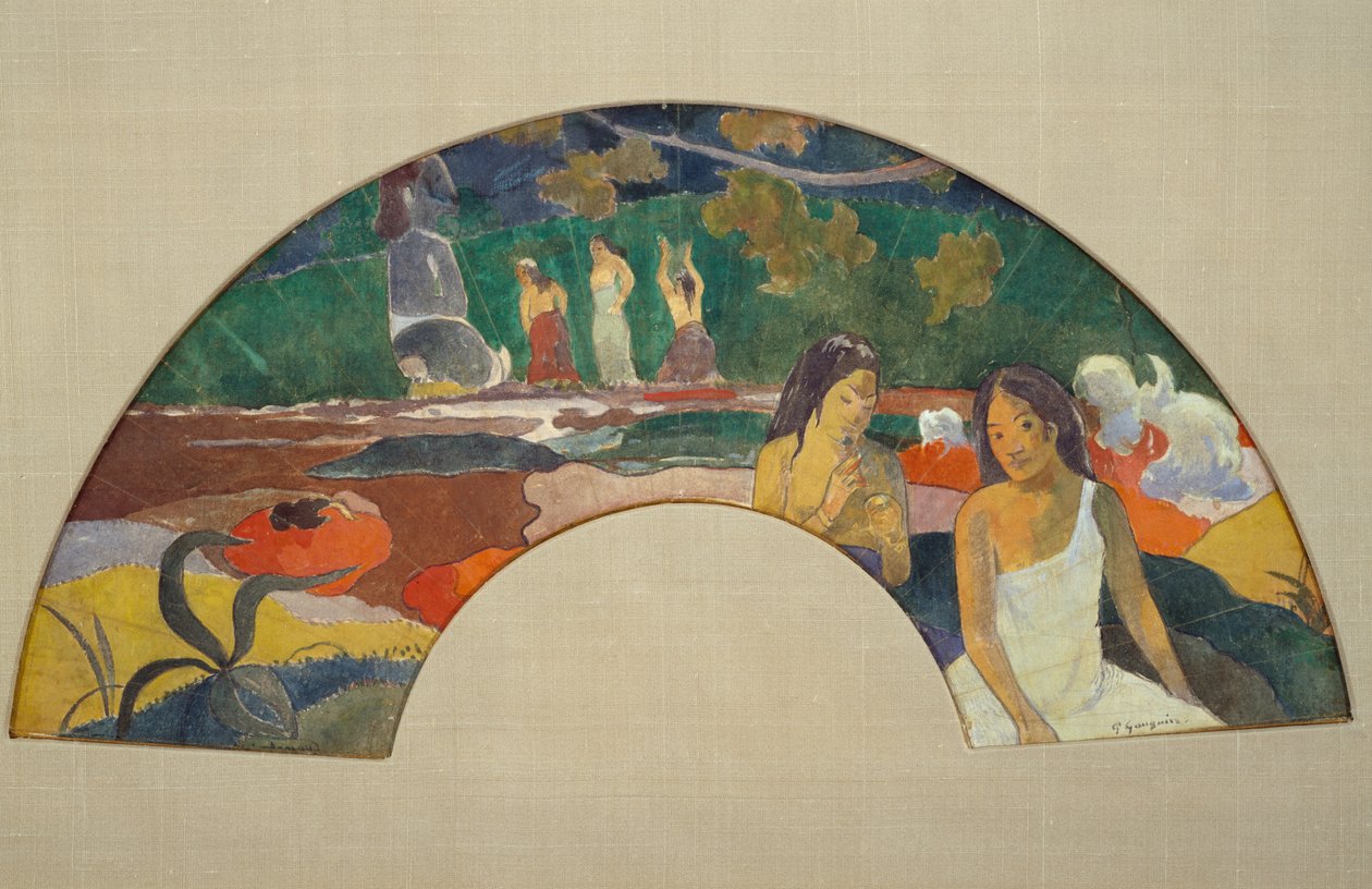 Arearea Joyousness II，1894年（水粉和亚麻布上的wc） 作者 保罗·高更