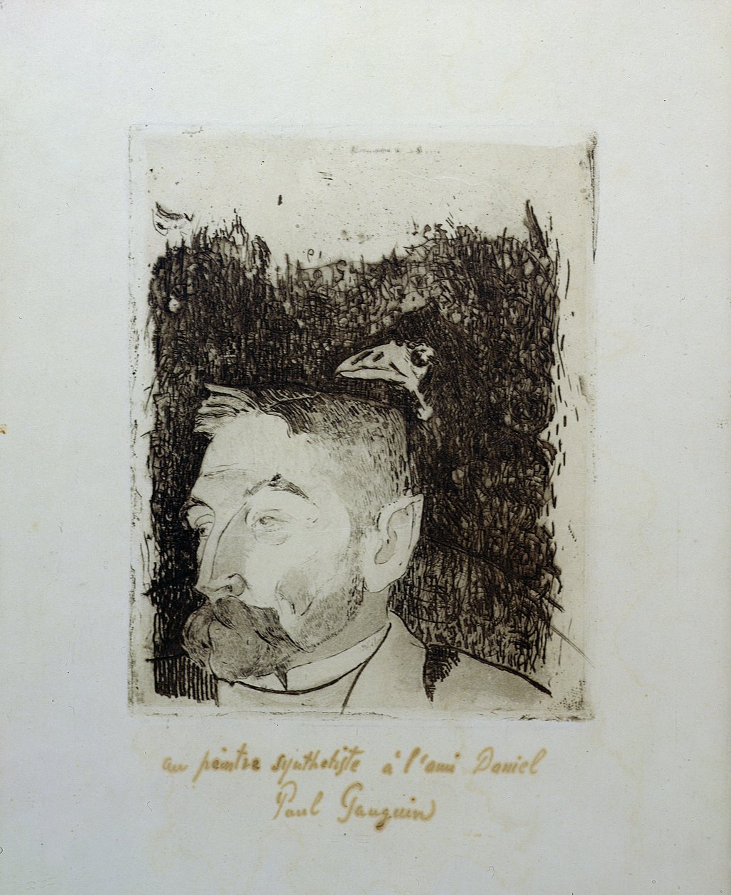 &39;Au Poete Synthetiste ..&39;，Stephame Mallarme的肖像（1848-1903） 作者 保罗·高更