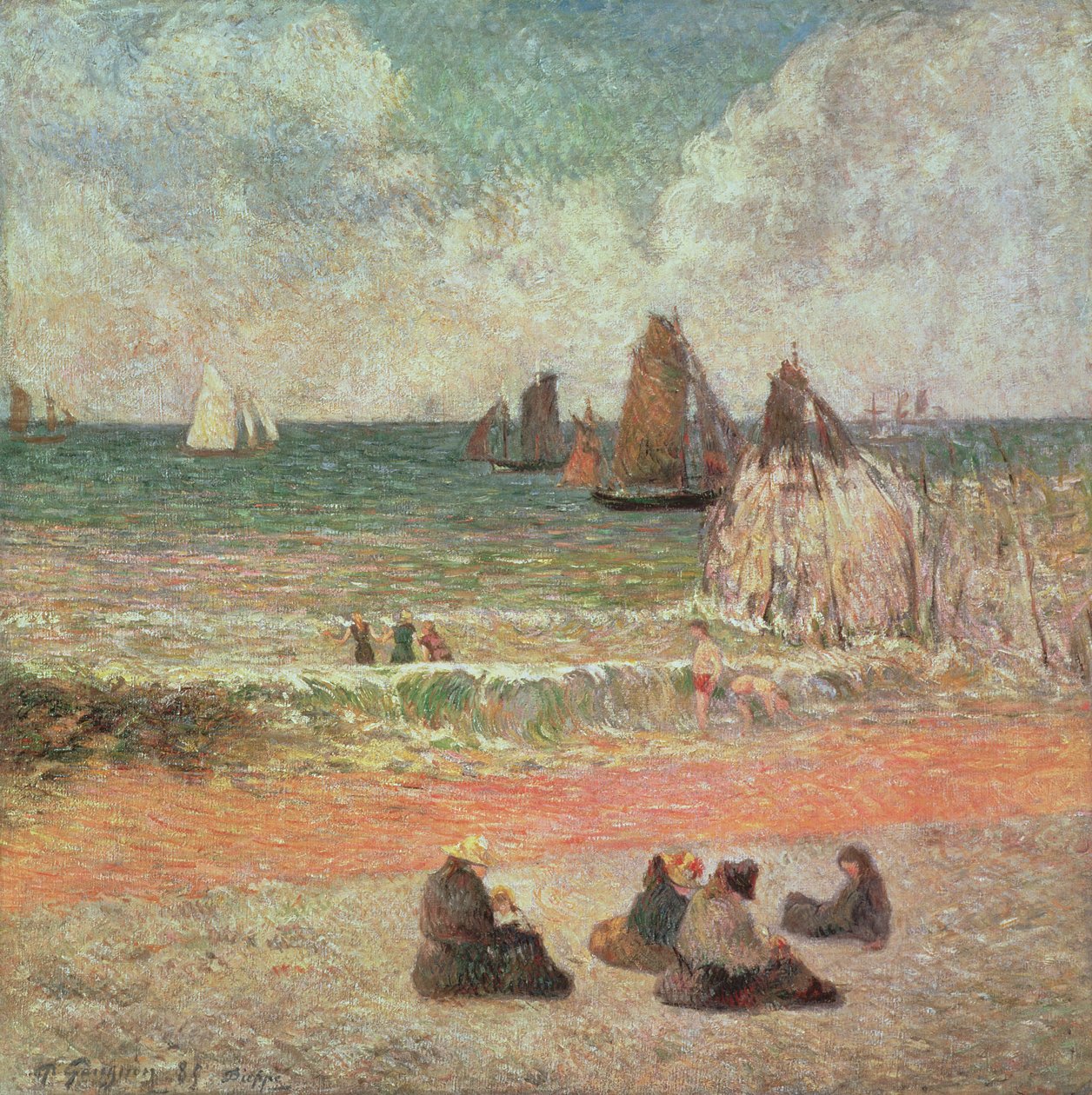沐浴，迪耶普，1885年 作者 保罗·高更