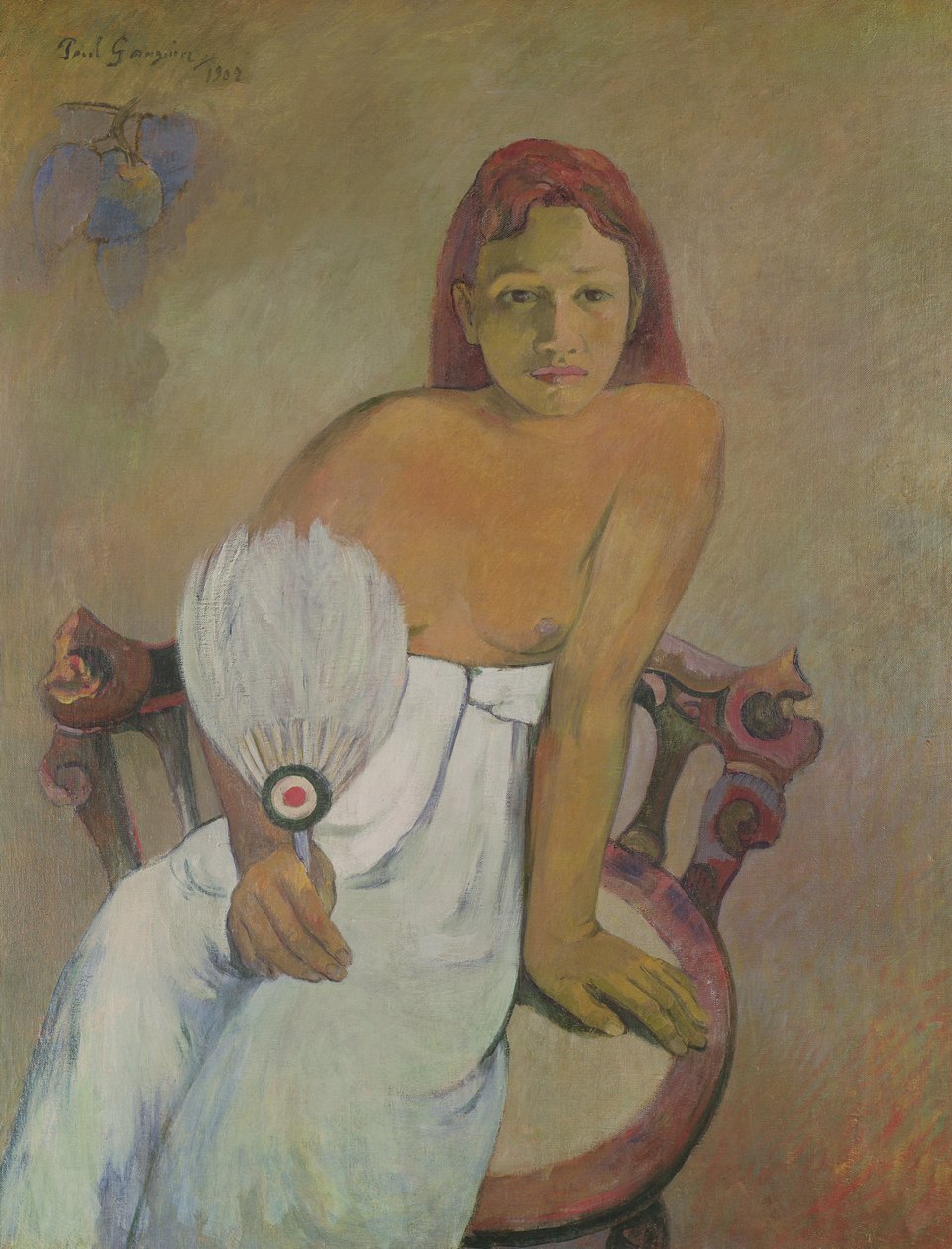 风扇的女孩，1902年 作者 保罗·高更