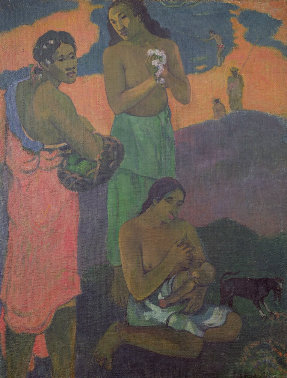 产妇，或海滨的三个女人，1899年 作者 保罗·高更