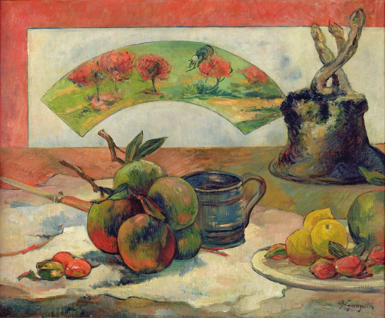 静物与风扇，c.1889 作者 保罗·高更