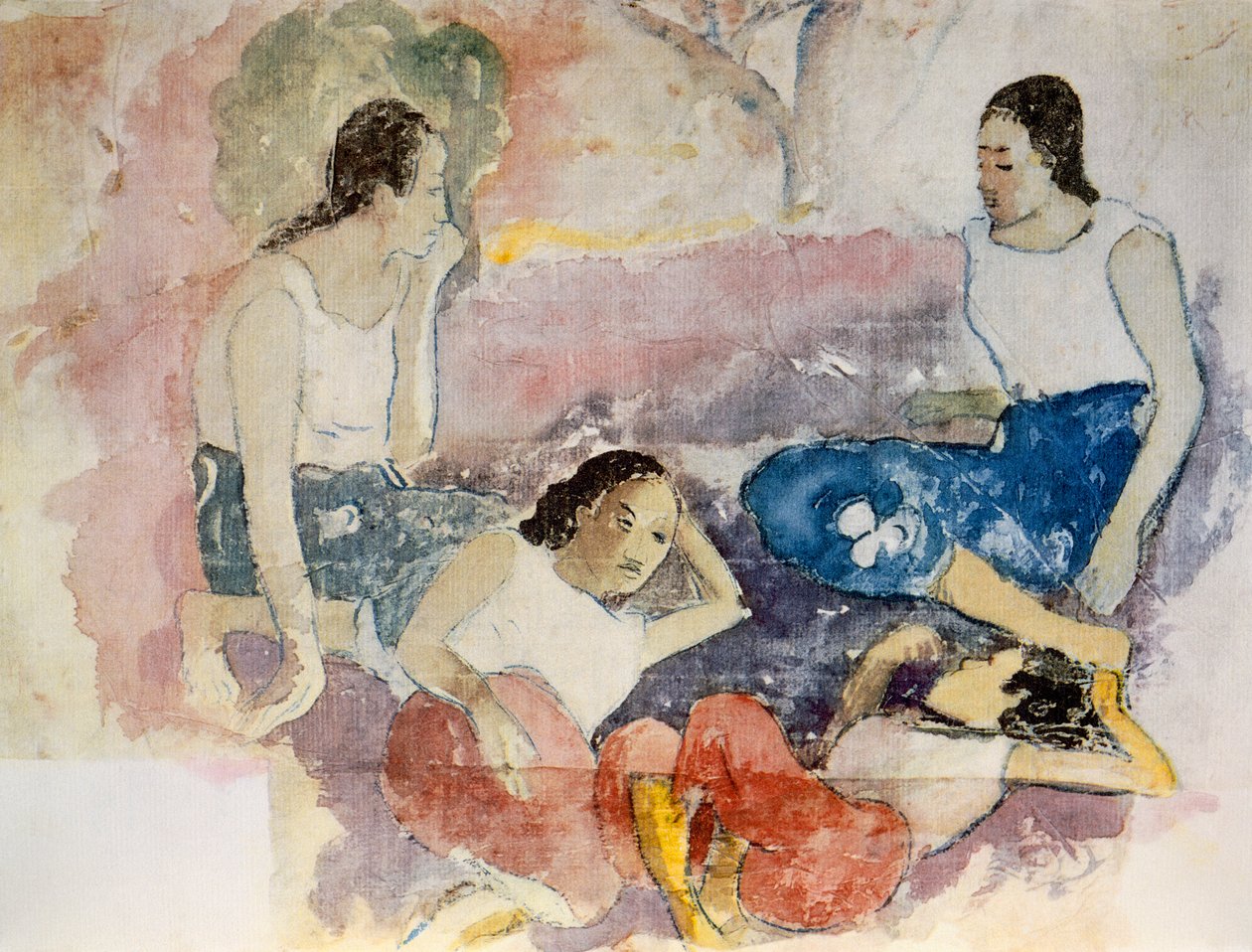 大溪地妇女，来自&39;Noa Noa，Voyage a Tahiti&39;，于1926年出版 作者 保罗·高更