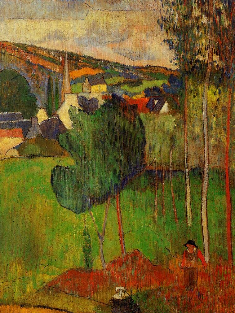 从Lezaven的Pont-Aven看法 作者 保罗·高更