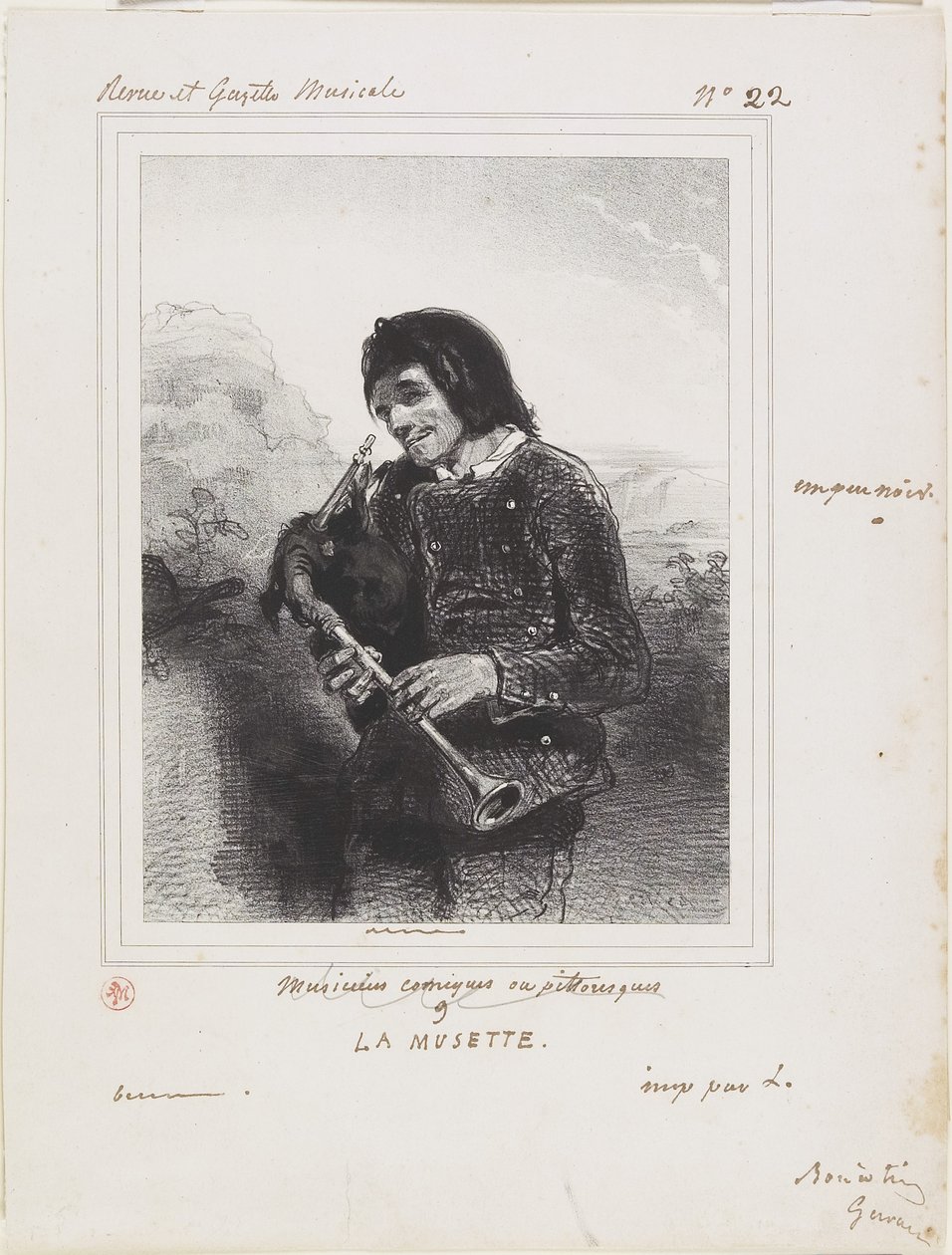 La Musette（The Bagpipe Player），1844年 作者 保罗·加瓦尔尼