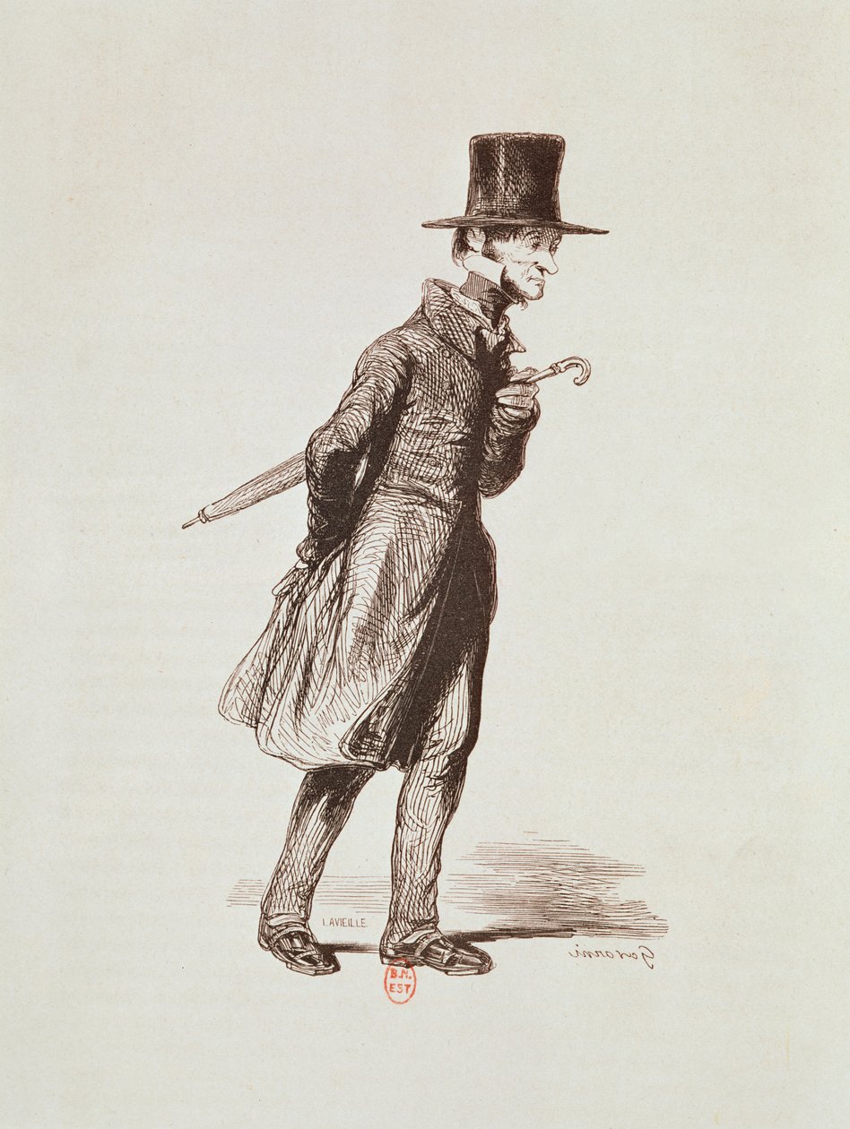 员工，来自“自己绘制的法国人”，由巴黎Guillaumot雕刻，1850年 作者 保罗·加瓦尔尼