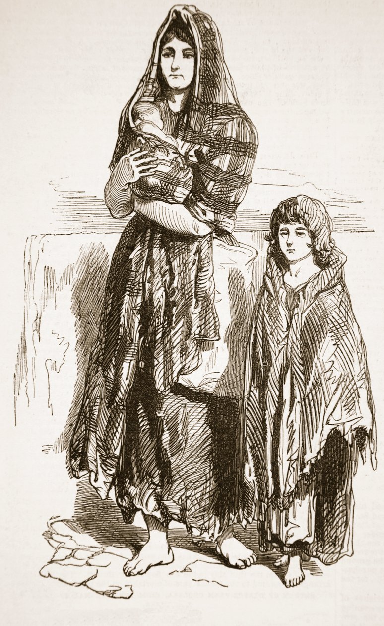 格拉斯哥Saltmarket的女人和女孩，来自&39;The Illustrated London News&39;，1849 作者 保罗·加瓦尔尼
