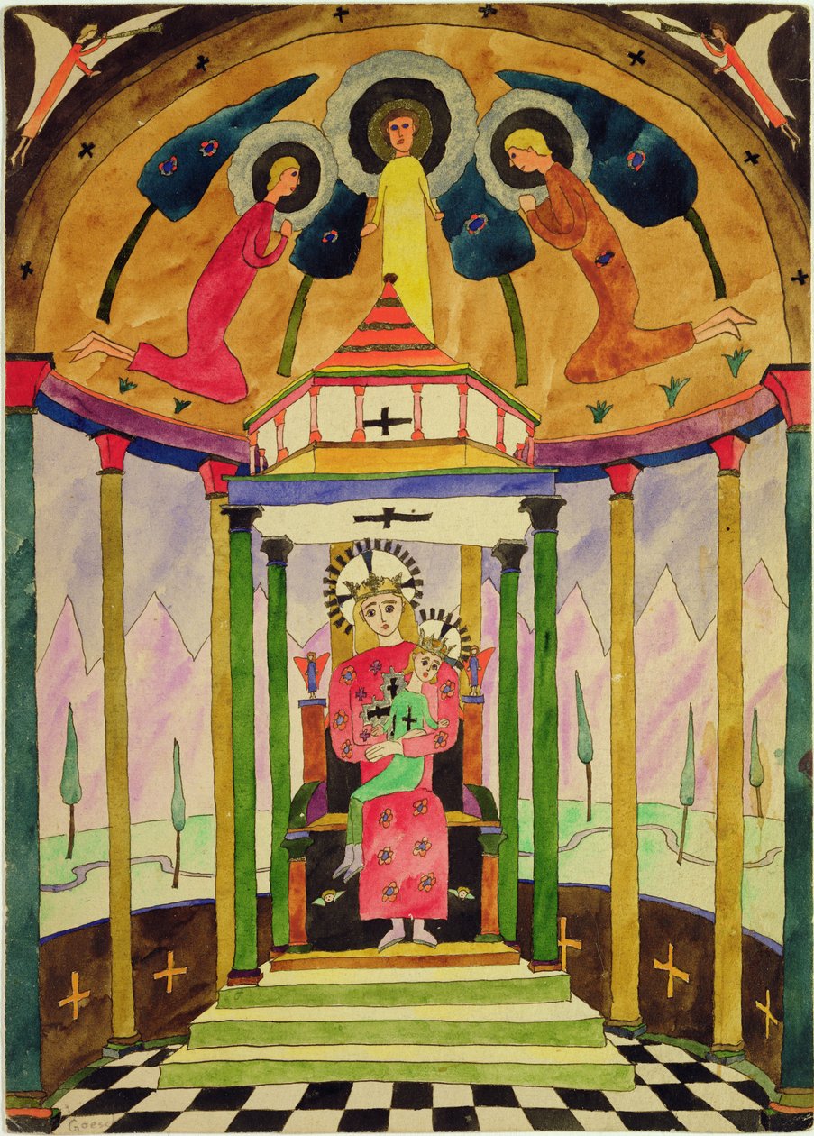 麦当娜，1923年（钢笔墨水和纸张上的卫生纸） 作者 保罗·高斯