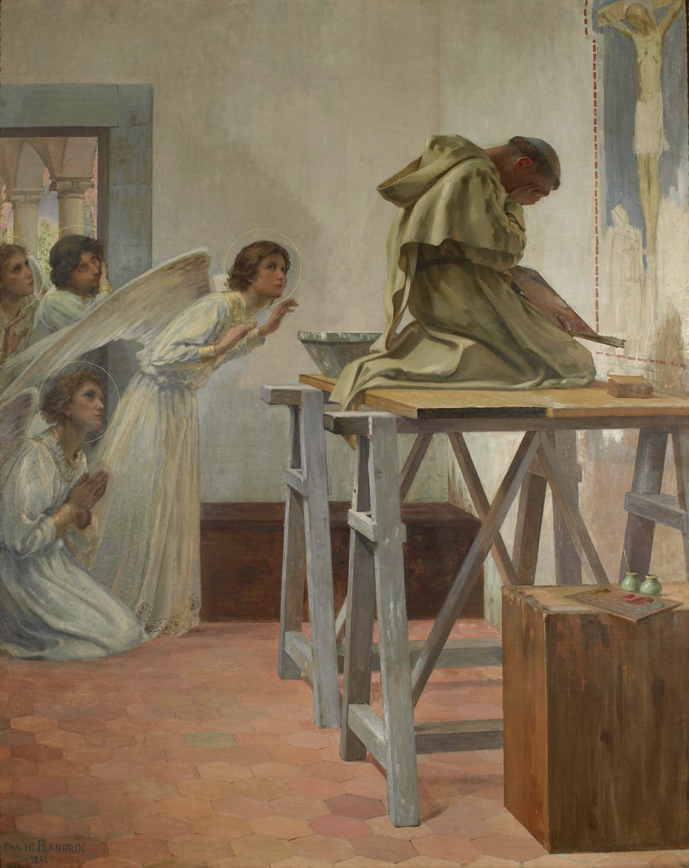 天使访问了Fra Angelico 作者 保罗·希波利特·弗兰德林