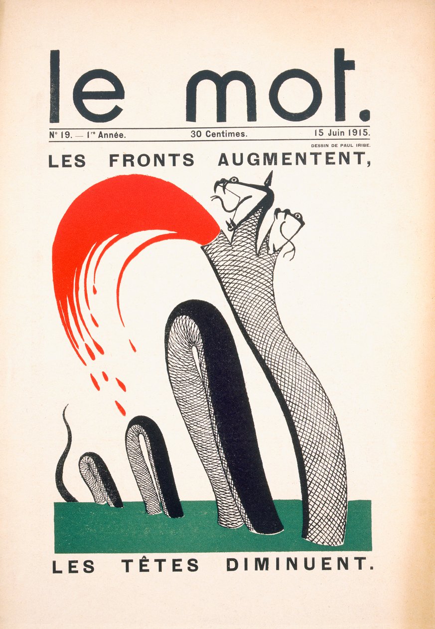 &39;Le Mot的封面，1915年6月15日 作者 保罗·伊里贝（Paul Iribe）
