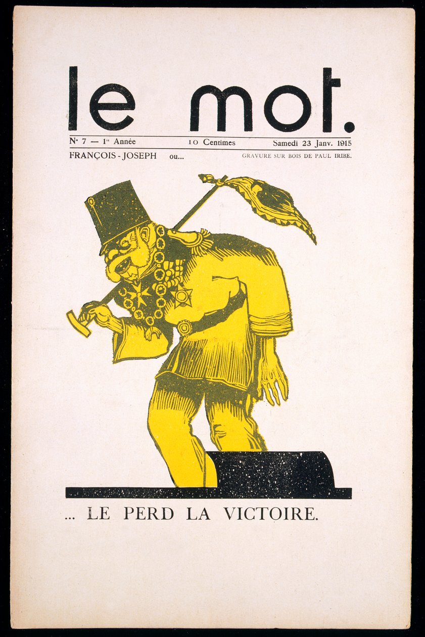 &39;Le Mot的封面，1915年1月23日（colou litho） 作者 保罗·伊里贝（Paul Iribe）