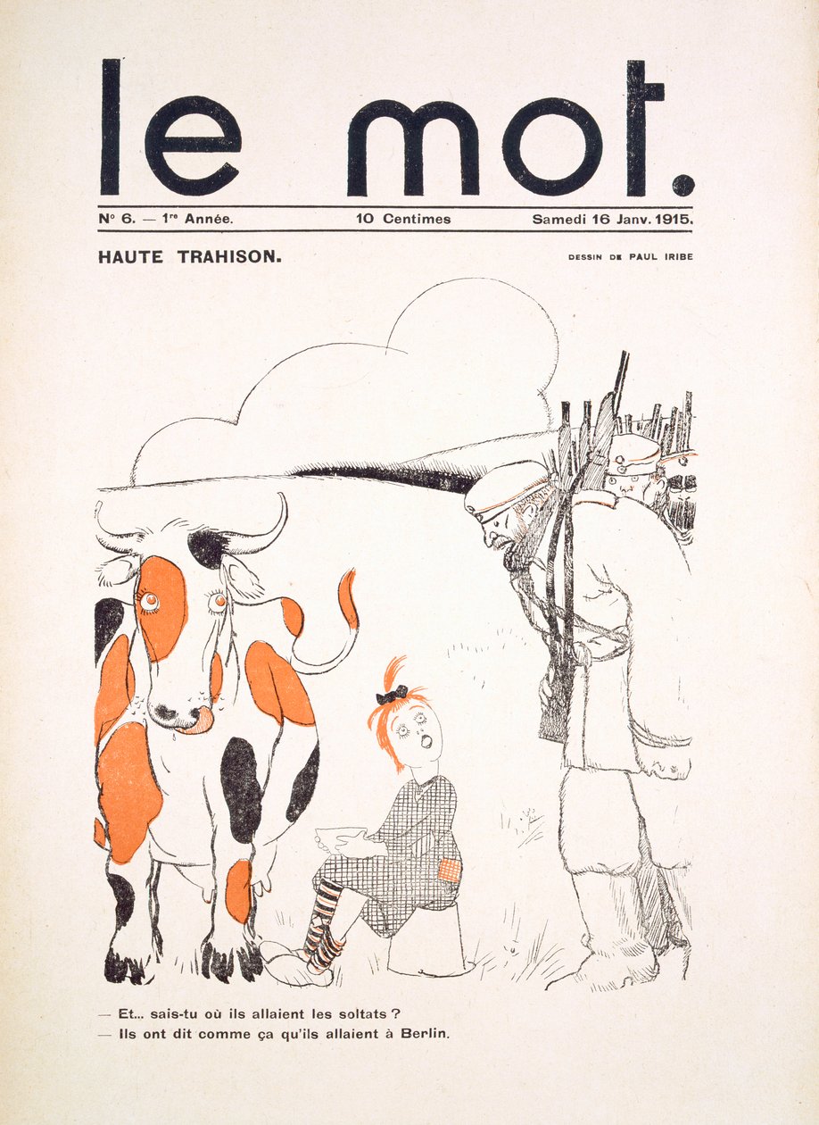 1915年1月“Le Mot”的封面 作者 保罗·伊里贝（Paul Iribe）