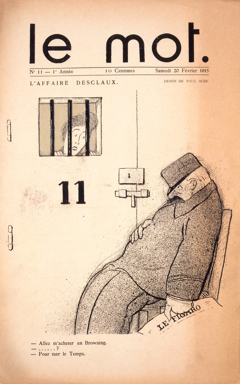 L&39;Affaire Desclaux，“Le Mot”杂志的封面，1915年2月20日（凸版印刷和版画） 作者 保罗·伊里贝（Paul Iribe）