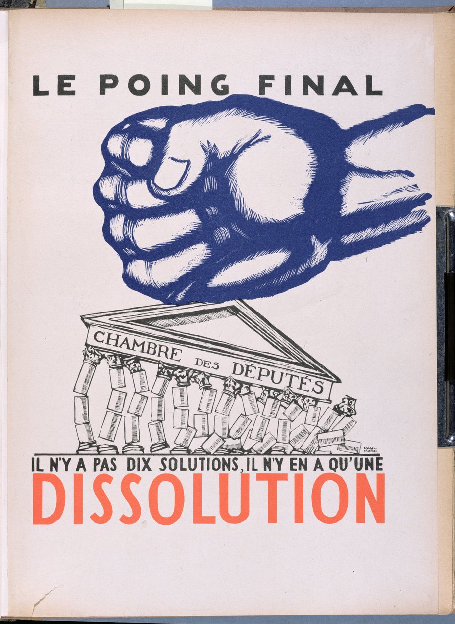 &39;The Final Punch&39;，动画片批评第三共和国，来自&39;Parlons Francais&39;，Paul Iribe（1883-1935），由Editions Floury出版，1934年巴黎 作者 保罗·伊里贝（Paul Iribe）