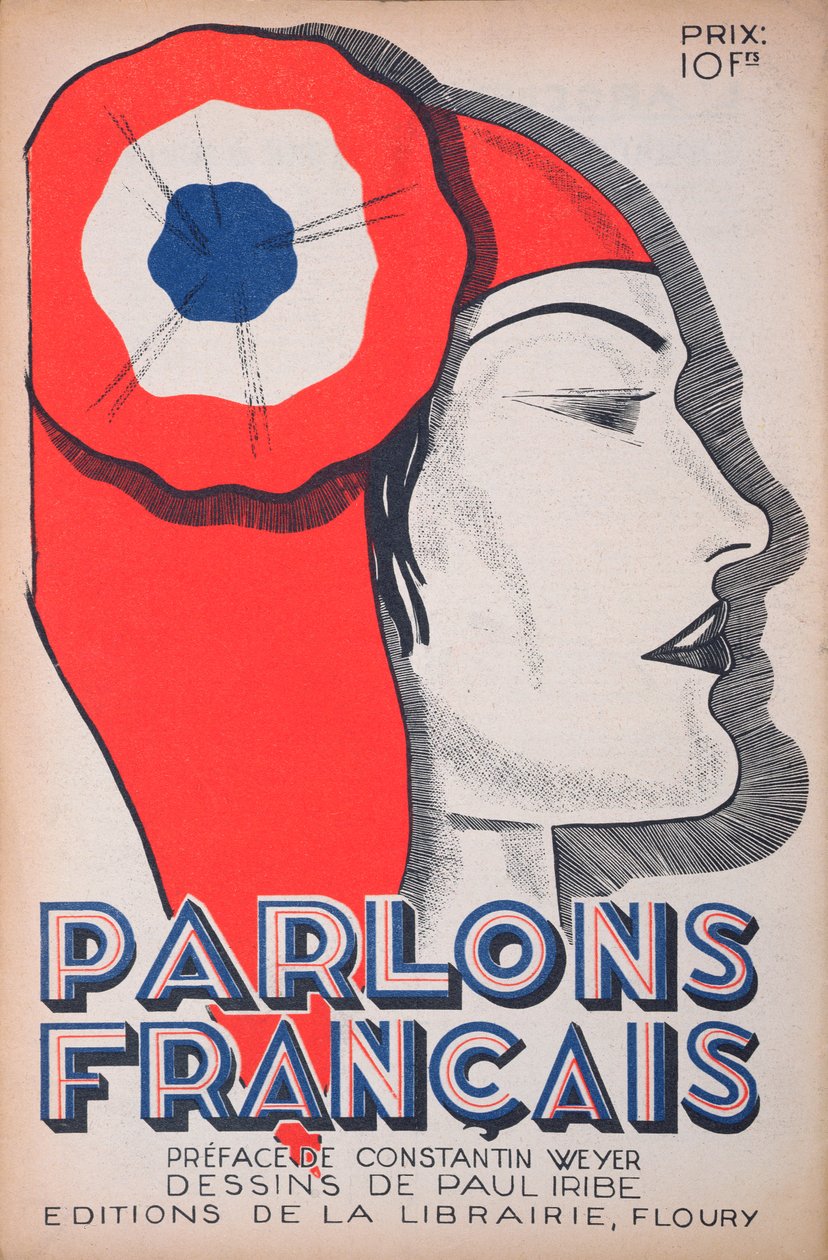 1934年7月1日，来自&39;Parlons Francais&39;的Marianne的证人，漫画 作者 保罗·伊里贝（Paul Iribe）