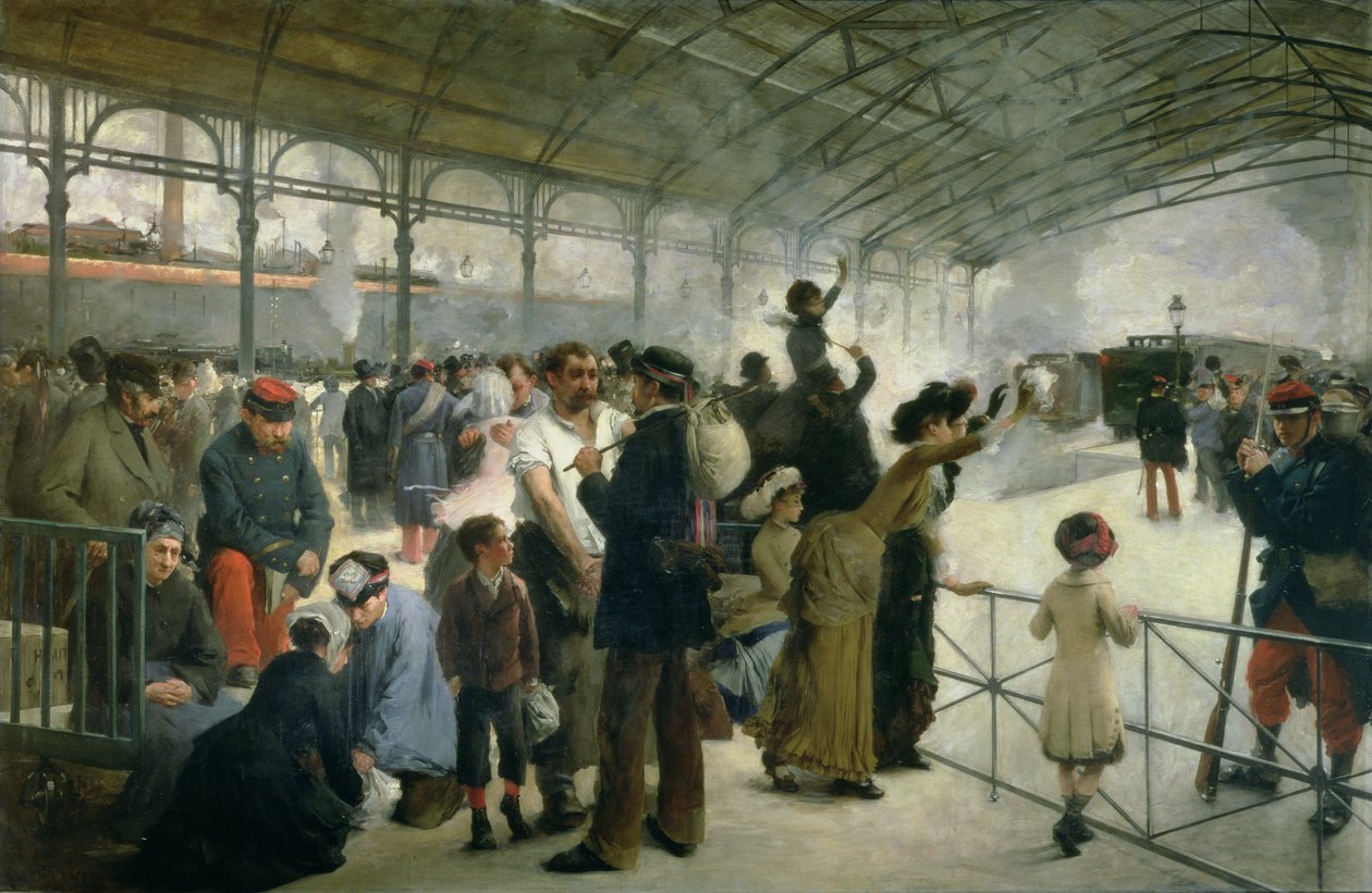 出发，Gare DAusterlitz，巴黎，1883年 作者 保罗·路易斯·德兰斯
