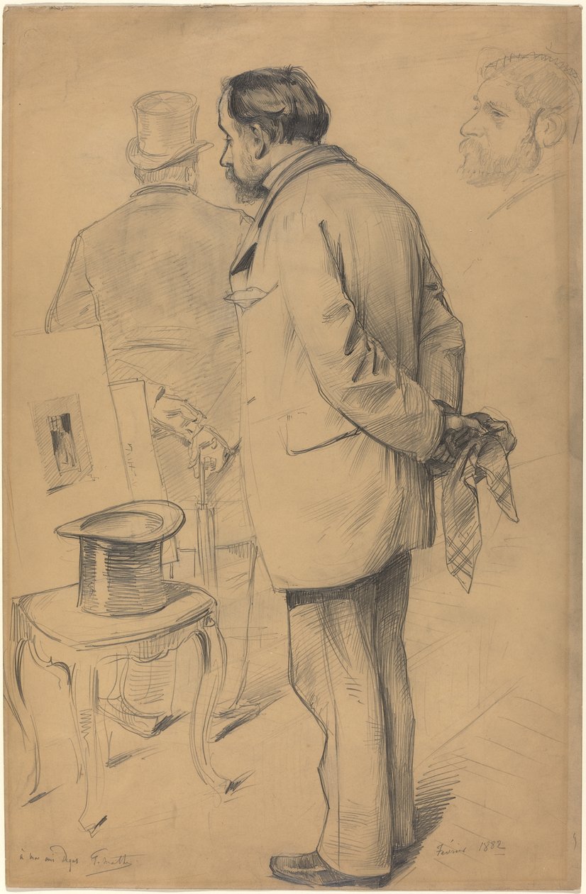 埃德加德加，1882年（纸板上的石墨） 作者 保罗·马西