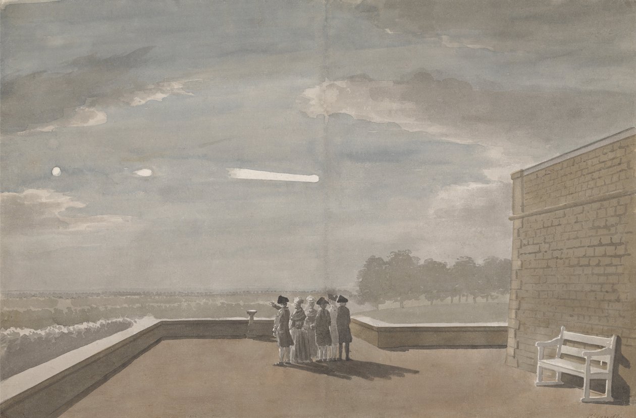 1783年8月18日的流星，从温莎城堡北角的东角看 作者 保罗·桑德比