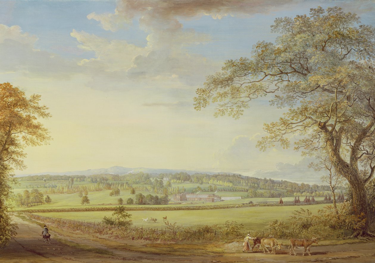 Whatman Turkey Mill in Kent，1794（水粉，身体颜色，wc和铅笔在纸上放在画布上） 作者 保罗·桑德比
