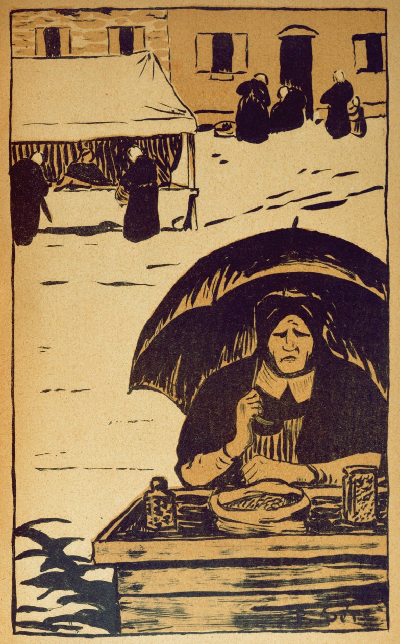布列塔尼的四季卖家，插图来自&39;La Revue Blanche&39;，1894年5月 作者 保罗·塞鲁西耶