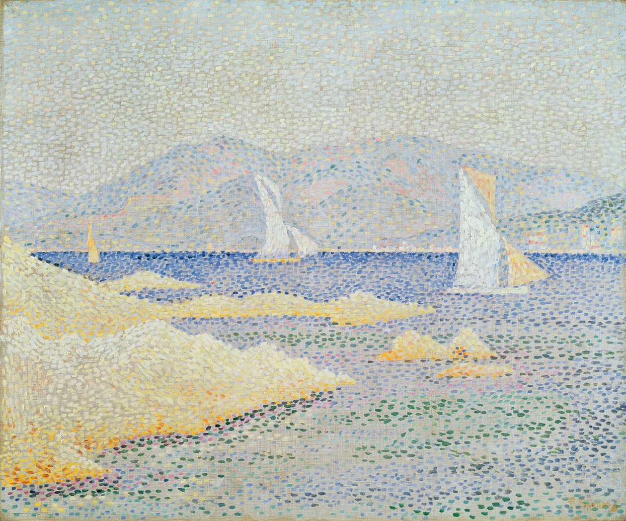 海岸风光，1893年 作者 保罗·西尼亚克