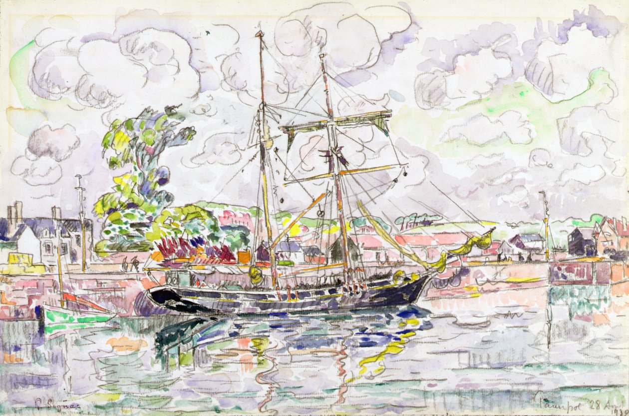 Paimpol，1930年（wc用铅笔在纸上） 作者 保罗·西尼亚克