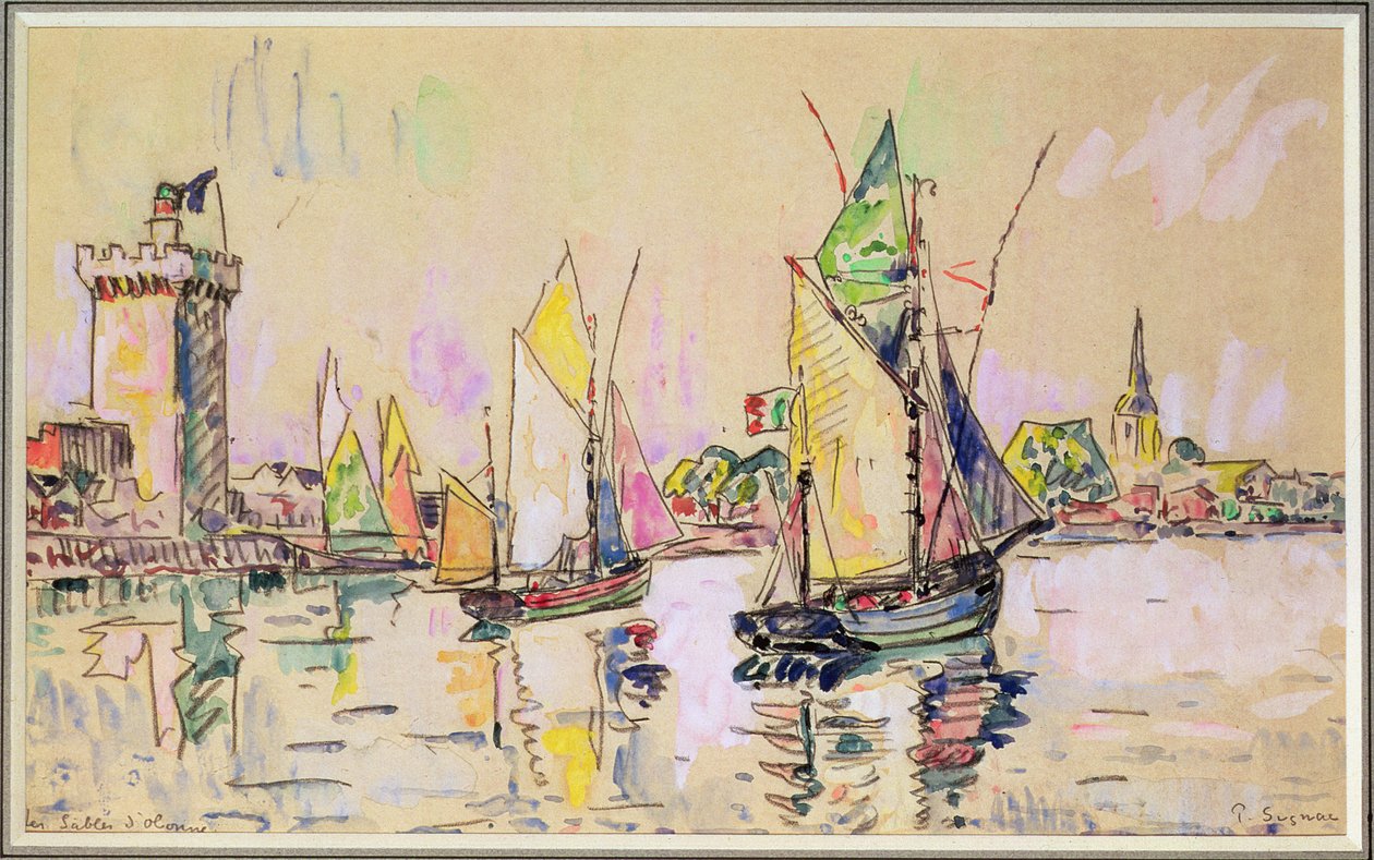 Les Sables-d&39;Olonne的帆船 作者 保罗·西尼亚克