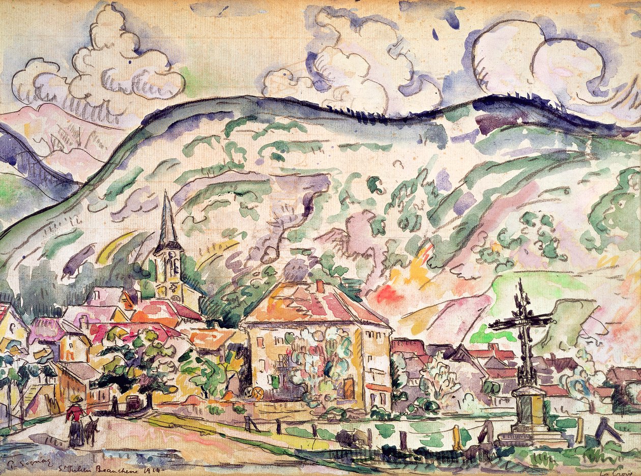 Saint-Julien-Beauchêne，1914年（纸上水彩） 作者 保罗·西尼亚克