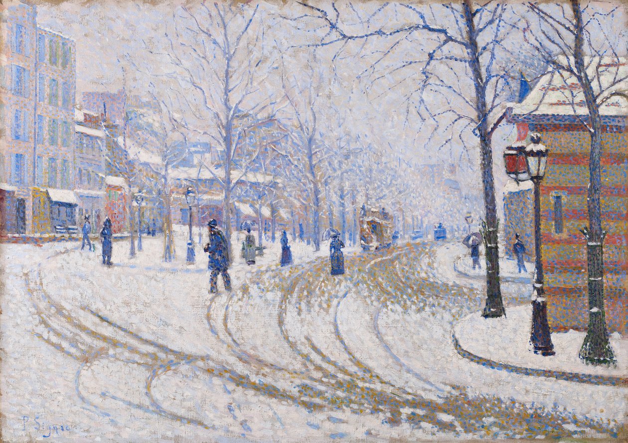 Snow，Boulevard de Clichy，巴黎，1886年 作者 保罗·西尼亚克