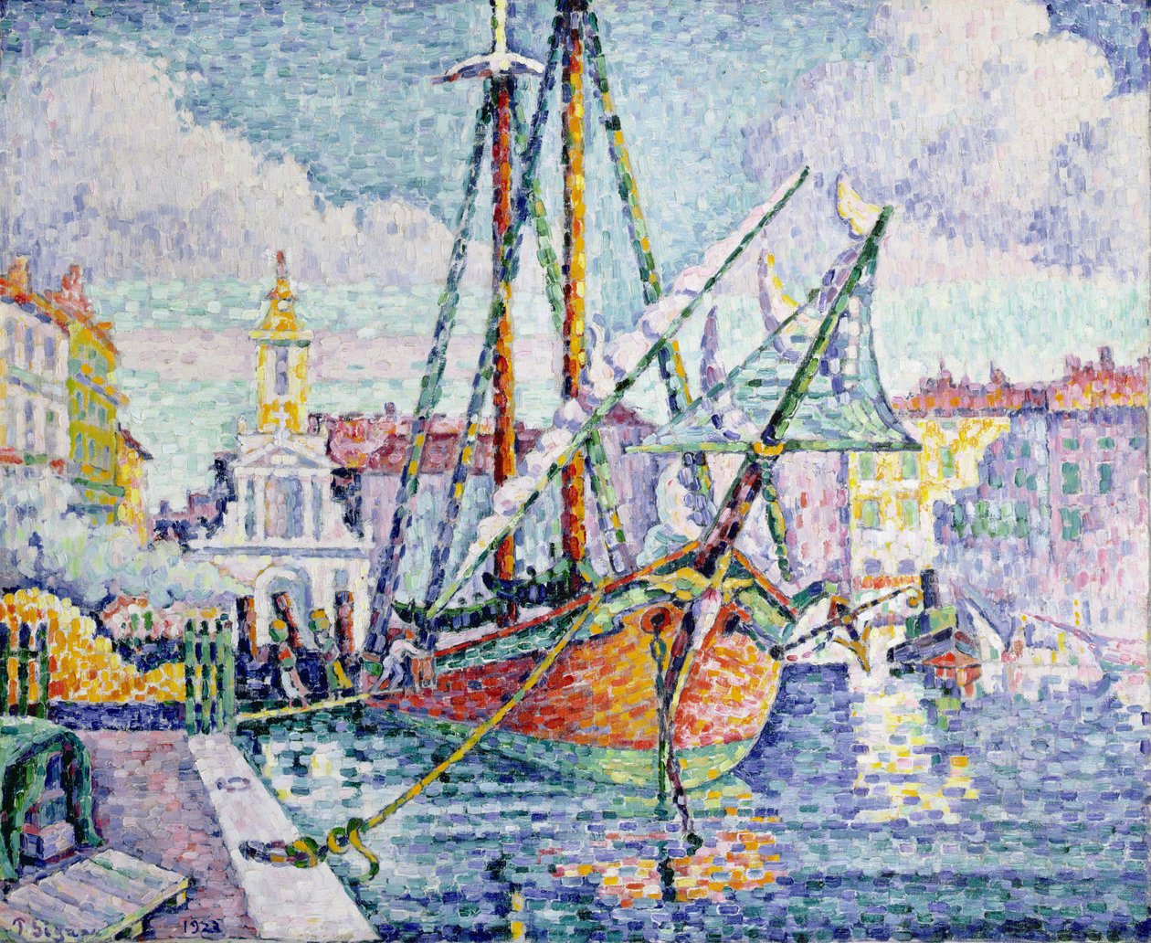 港口，1923年 作者 保罗·西尼亚克
