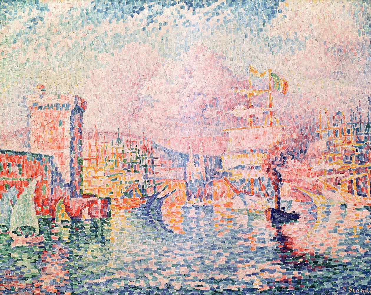 红塔（马赛港入口），1913年 作者 保罗·西尼亚克