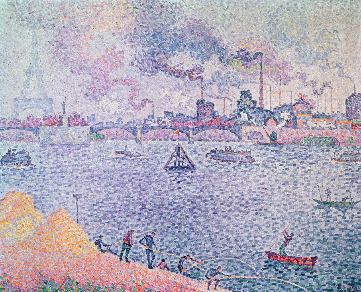 塞纳河，格勒内尔，1899年 作者 保罗·西尼亚克