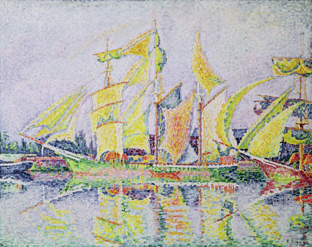三个黄桅杆，1931年 作者 保罗·西尼亚克