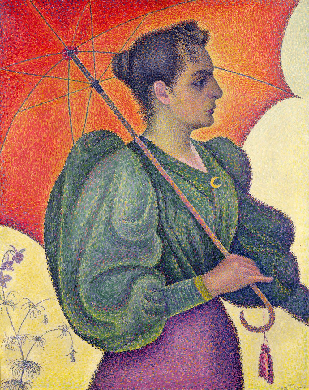 1893年遮阳伞的女人 作者 保罗·西尼亚克