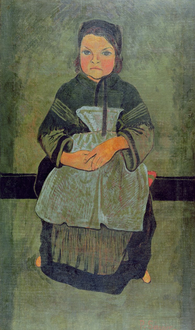 坐着的布列塔尼儿童，1895年 作者 保罗·塞鲁西耶