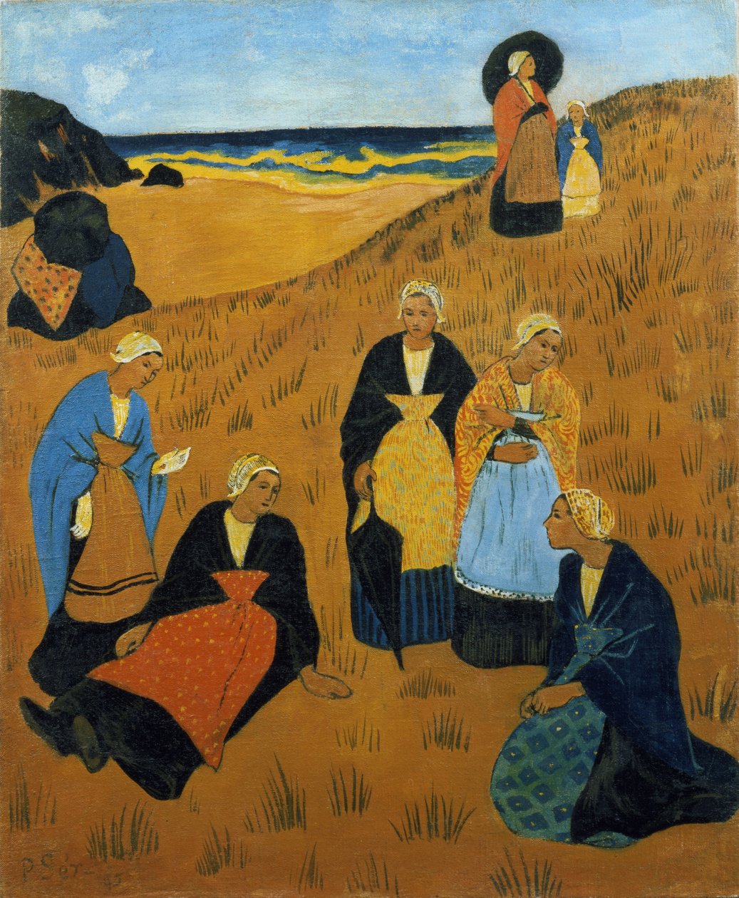 年轻的布列塔尼妇女戴着披肩，或者说是Douarnenez的女孩，1895年 作者 保罗·塞鲁西耶