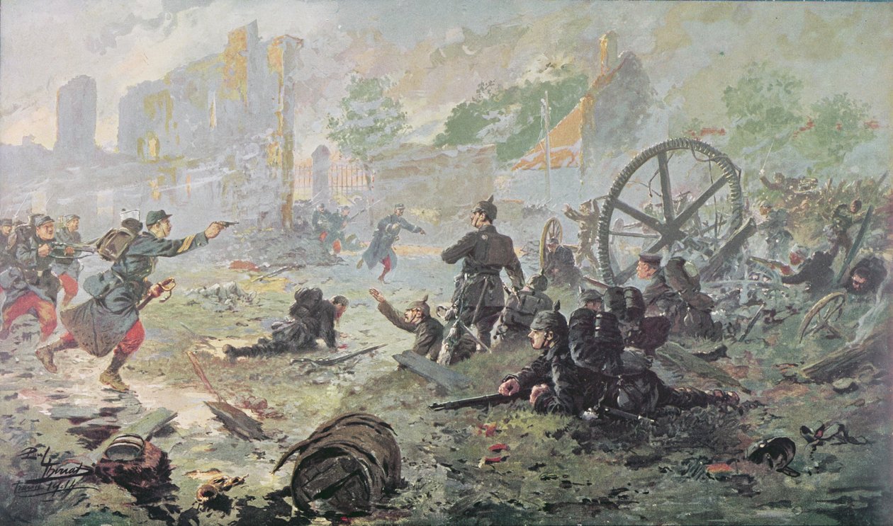 1914年马恩第一次战役期间在Mailly-le-Camp的袭击事件 作者 保罗·提里亚特