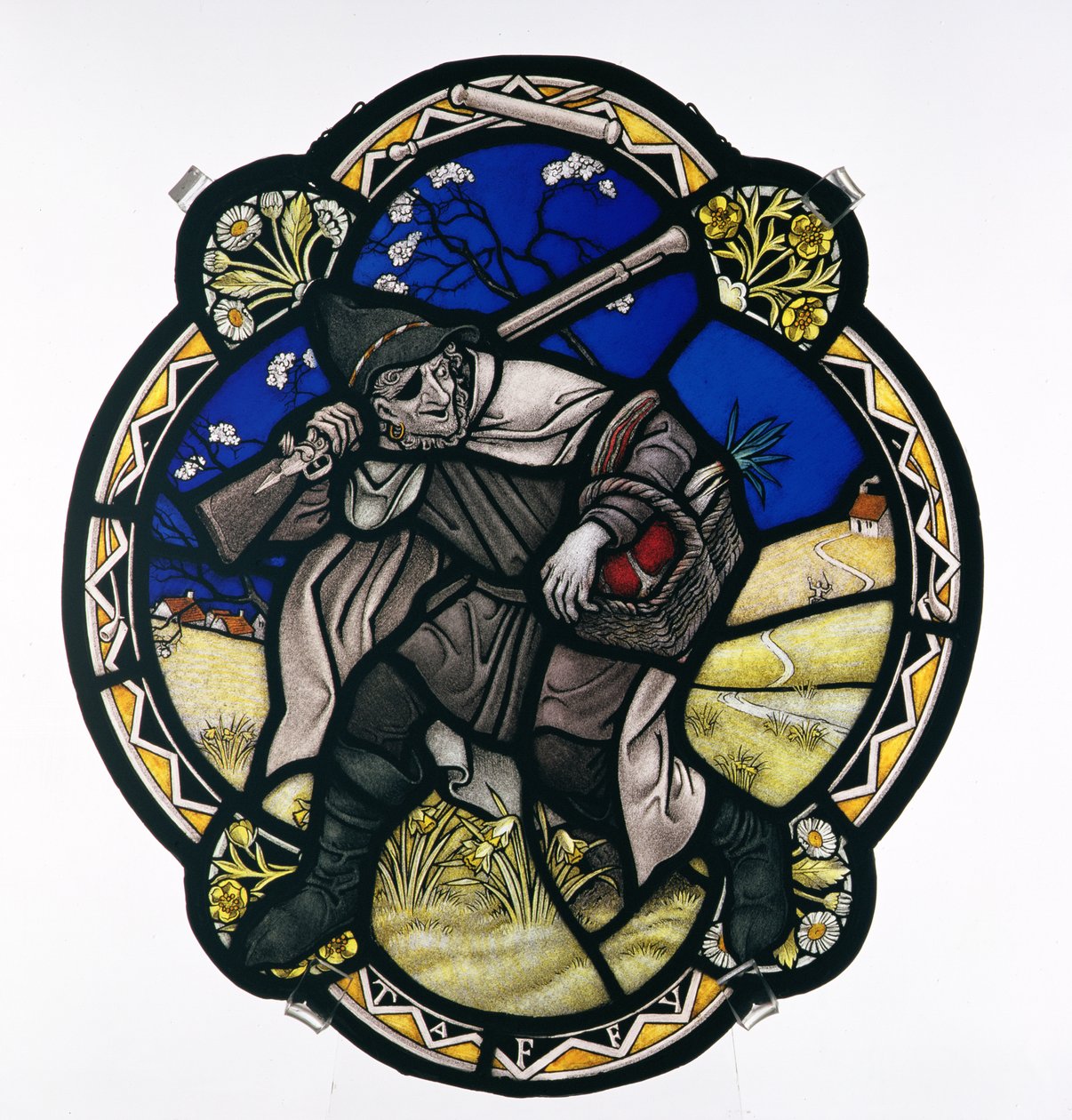 Taffy是一位威尔士人，涂漆玻璃面板，c.1930-37 作者 保罗·文森特·伍德罗夫